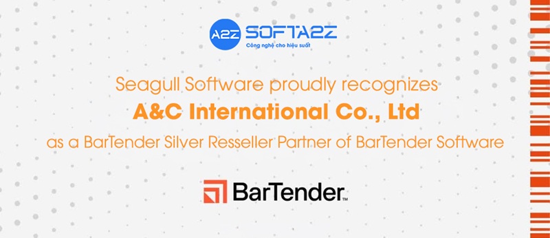 SoftA2Z đối tác cung cấp BarTender bản quyền