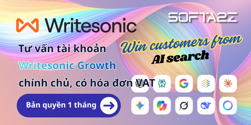 Mua Tài Khoản Writesonic Growth Chính Chủ, Có Hóa Đơn VAT | SoftA2Z