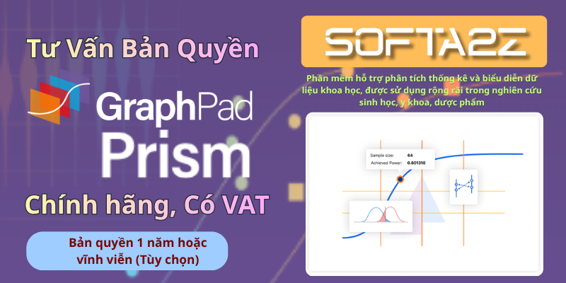 Tư vấn mua  GraphPad Prism bản quyền chính hãng có VAT - Phần mềm hỗ trợ phân tích thống kê và biểu diễn dữ liệu khoa học, được sử dụng rộng rãi trong nghiên cứu sinh học, y khoa, dược phẩm và các lĩnh vực khoa học sự sống.