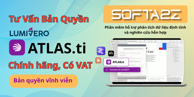 Tư vấn mua ATLAS.ti  bản quyền chính hãng có VAT - Phần mềm hỗ trợ phân tích dữ liệu định tính và nghiên cứu hỗn hợp