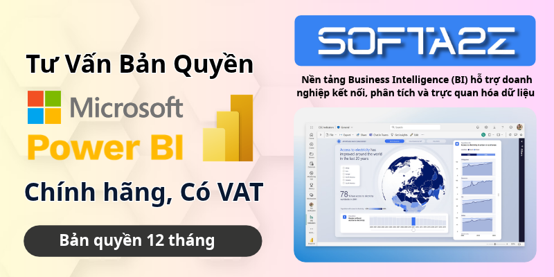 Tư Vấn Microsoft Power BI Bản Quyền có VAT - Nền tảng Business Intelligence (BI) hỗ trợ doanh nghiệp kết nối, phân tích và trực quan hóa dữ liệu