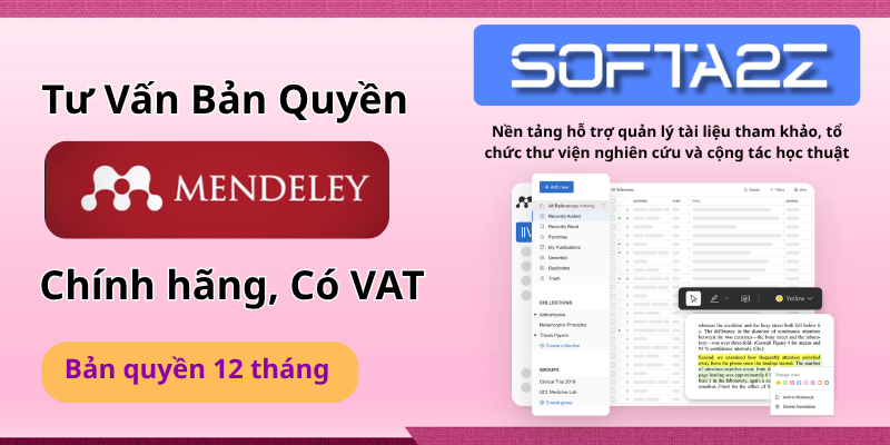 Tư vấn mua tài khoản Mendeley bản quyền có VAT - Nền tảng hỗ trợ quản lý tài liệu tham khảo, tổ chức thư viện nghiên cứu và cộng tác học thuật,