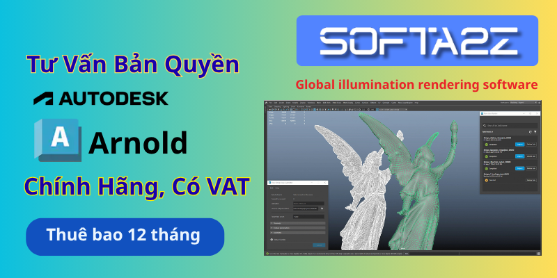 Tư vấn mua bản quyền Autodesk Arnold có VAT - Phần mềm rendering chuyên nghiệp hỗ trợ tạo hình ảnh 3D với khả năng mô phỏng ánh sáng và vật liệu chân thực