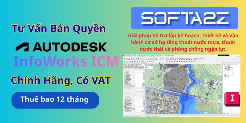 Tư vấn mua bản quyền Autodesk InfoWorks ICM có VAT - Giải pháp hỗ trợ lập kế hoạch, thiết kế và vận hành cơ sở hạ tầng thoát nước mưa, thoát nước thải và phòng chống ngập lụt