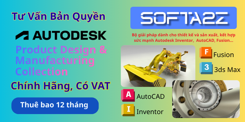 Tư vấn mua bản quyền Autodesk Product Design & Manufacturing Collection có VAT - Bộ giải pháp dành cho thiết kế và sản xuất, kết hợp sức mạnh Autodesk Inventor,  AutoCAD, Fusion...