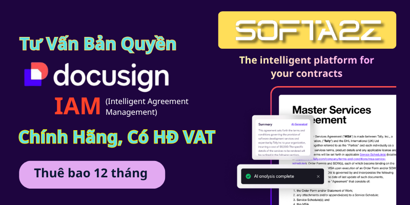 Tư vấn mua bản quyền DocuSign IAM (Intelligent Agreement Management) có VAT - Nền tảng thông minh dành cho quản lý hợp đồng và thỏa thuận