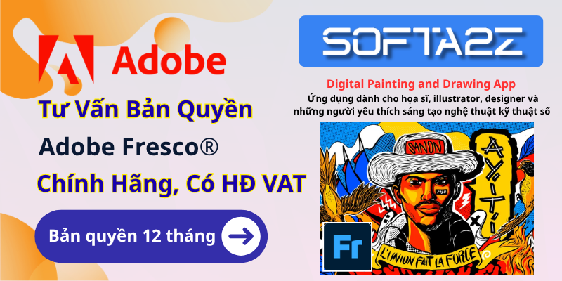 Tư vấn mua bản quyền Adobe Fresco có VAT - Ứng dụng dành cho những người yêu thích sáng tạo nghệ thuật kỹ thuật số