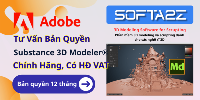 Tư vấn mua bản quyền Adobe Substance 3D Modeler có VAT - Phần mềm 3D modeling và sculpting dành cho các nghệ sĩ 3D