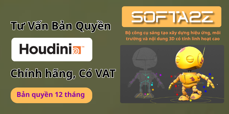 Tư vấn mua bản quyền Houdini chính hãng có VAT - Bộ công cụ sáng tạo xây dựng hiệu ứng, môi trường và nội dung 3D có tính linh hoạt cao