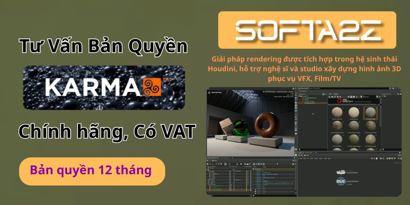 Tư vấn mua Karma Renderer bản quyền có VAT - Phần mềm render 3D dựa trên vật lý (Physically-based Renderer) thế hệ mới, tích hợp sâu vào môi trường Solaris USD của Houdini