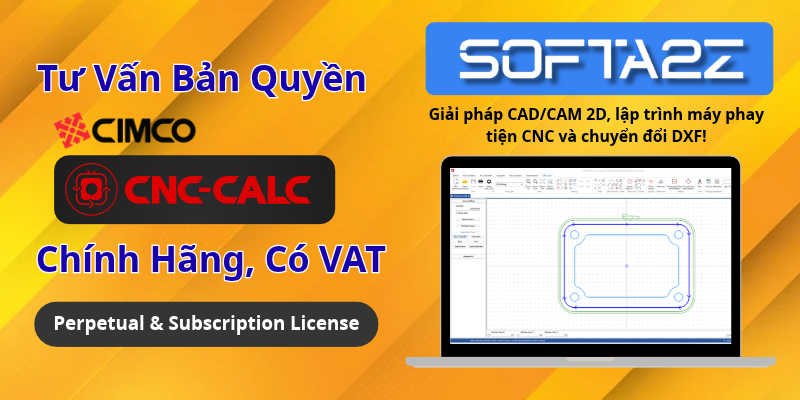 CIMCO CNC-Calc Bản Quyền Chính Hãng Có VAT - Giải pháp CAD/CAM 2D, lập trình máy phay tiện CNC và chuyển đổi DXF!