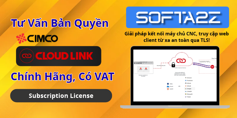 CIMCO Cloud Link Bản Quyền Chính Hãng Có VAT - Giải pháp kết nối máy chủ CNC, truy cập web client từ xa an toàn qua TLS!