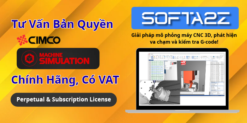 CIMCO Machine Simulation Bản Quyền Chính Hãng Có VAT - Giải pháp mô phỏng máy CNC 3D, phát hiện va chạm và kiểm tra G-code!