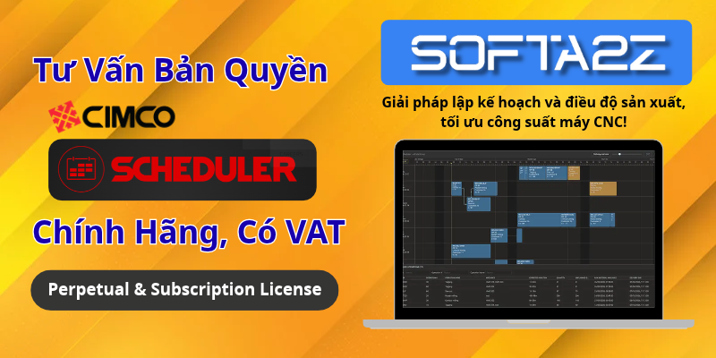 CIMCO Scheduler Bản Quyền Chính Hãng Có VAT - Giải pháp lập kế hoạch và điều độ sản xuất, tối ưu công suất máy CNC!