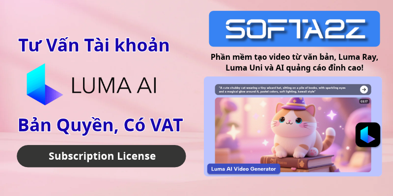 Tài Khoản Luma AI Bản Quyền Chính Hãng Có VAT - Phần mềm tạo video từ văn bản, Luma Ray, Luma Uni và AI quảng cáo đỉnh cao!