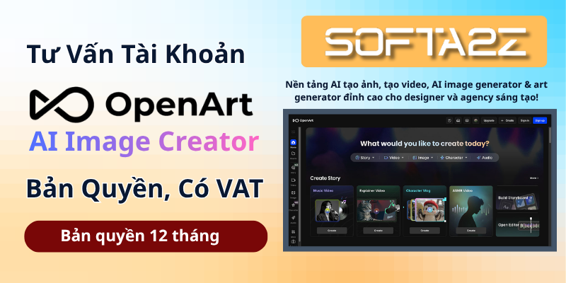 Tài Khoản OpenArt AI Bản Quyền Chính Hãng Có VAT - Nền tảng AI tạo ảnh, tạo video, AI image generator & art generator đỉnh cao cho designer và agency sáng tạo!