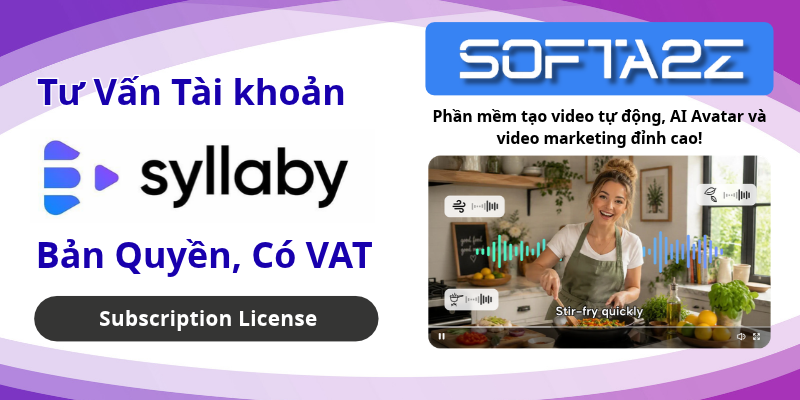 Tài Khoản Syllaby Bản Quyền Chính Hãng Có VAT - Phần mềm tạo video tự động, AI Avatar và video marketing đỉnh cao!