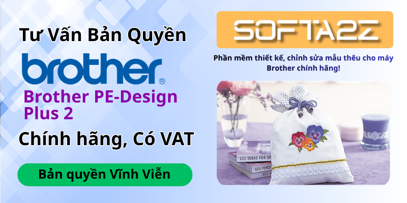 Brother PE-Design Plus 2 Bản Quyền Chính Hãng Có VAT - Phần mềm thiết kế, chỉnh sửa mẫu thêu cho máy Brother chính hãng!