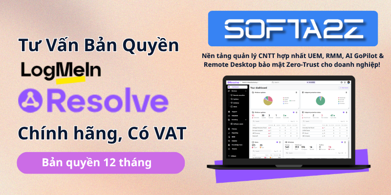 LogMeIn Resolve Bản Quyền Chính Hãng Có VAT - Nền tảng quản lý CNTT hợp nhất UEM, RMM, AI GoPilot & Remote Desktop bảo mật Zero-Trust cho doanh nghiệp!