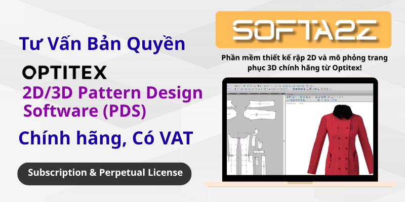 Optitex 2D/3D Pattern Design Software (PDS) Bản Quyền Chính Hãng Có VAT - Phần mềm thiết kế rập 2D và mô phỏng trang phục 3D chính hãng từ Optitex!