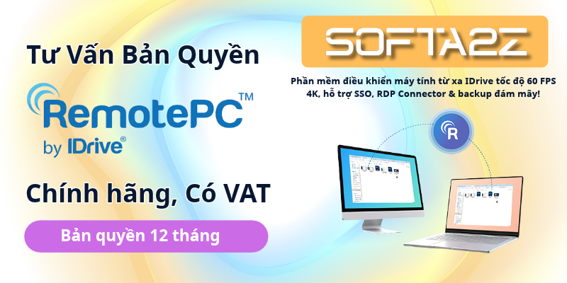 RemotePC Bản Quyền Chính Hãng Có VAT - Phần mềm điều khiển máy tính từ xa IDrive tốc độ 60 FPS 4K, hỗ trợ SSO, RDP Connector & backup đám mây!