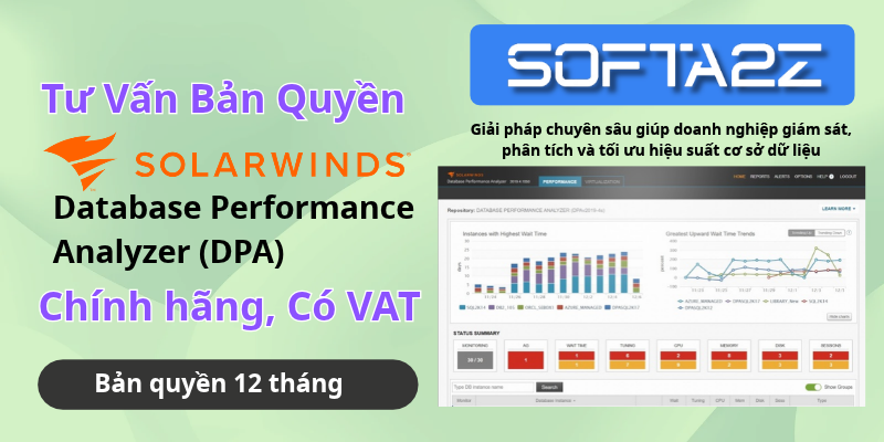 SolarWinds Database Performance Analyzer Bản Quyền Có VAT - Giải pháp chuyên sâu giúp doanh nghiệp giám sát, phân tích và tối ưu hiệu suất cơ sở dữ liệu