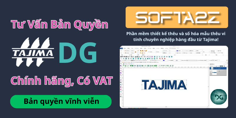 Tajima DG Bản Quyền Chính Hãng Có VAT - Phần mềm thiết kế thêu và số hóa mẫu thêu vi tính chuyên nghiệp hàng đầu từ Tajima!