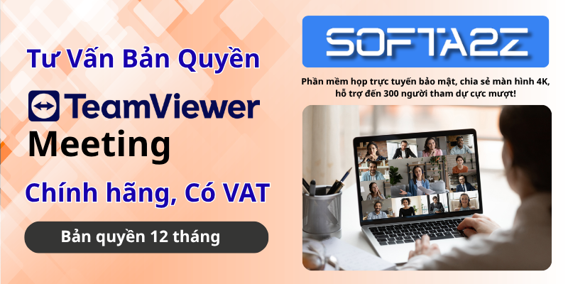 TeamViewer Meeting Bản Quyền Chính Hãng Có VAT - Phần mềm họp trực tuyến bảo mật, chia sẻ màn hình 4K, hỗ trợ đến 300 người tham dự cực mượt!