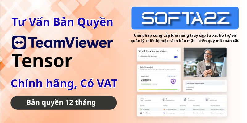 TeamViewer Tensor Bản Quyền Chính Hãng Có VAT - Giải pháp cung cấp khả năng truy cập từ xa, hỗ trợ và quản lý thiết bị một cách bảo mật—trên quy mô toàn cầu