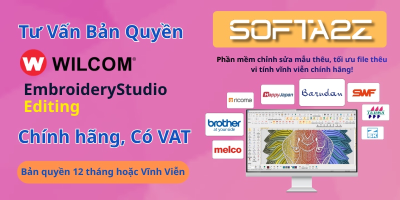 Wilcom EmbroideryStudio Editing Bản Quyền Chính Hãng Có VAT - Phần mềm chỉnh sửa mẫu thêu, tối ưu file thêu vi tính vĩnh viễn chính hãng!