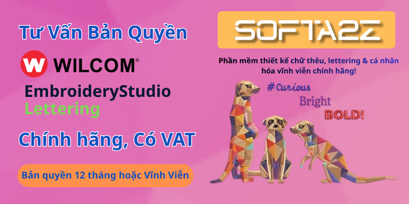 Wilcom EmbroideryStudio Lettering Bản Quyền Chính Hãng Có VAT - Phần mềm thiết kế chữ thêu, lettering & cá nhân hóa vĩnh viễn chính hãng!
